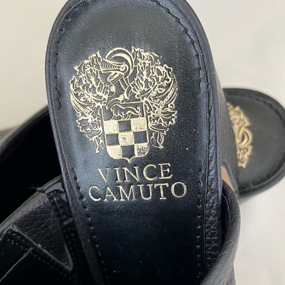 Vince Camuto Black Mules with Pointed Toe and Block Heel - Picture 3 of 4